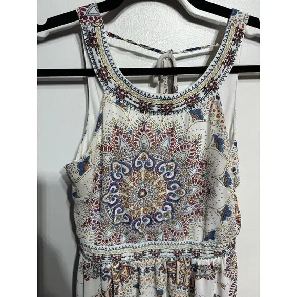 Heart Soul Dress M Boho Hippie Stretch Knit Artsy Halter Maxi Festival Sundress - Picture 3 of 8